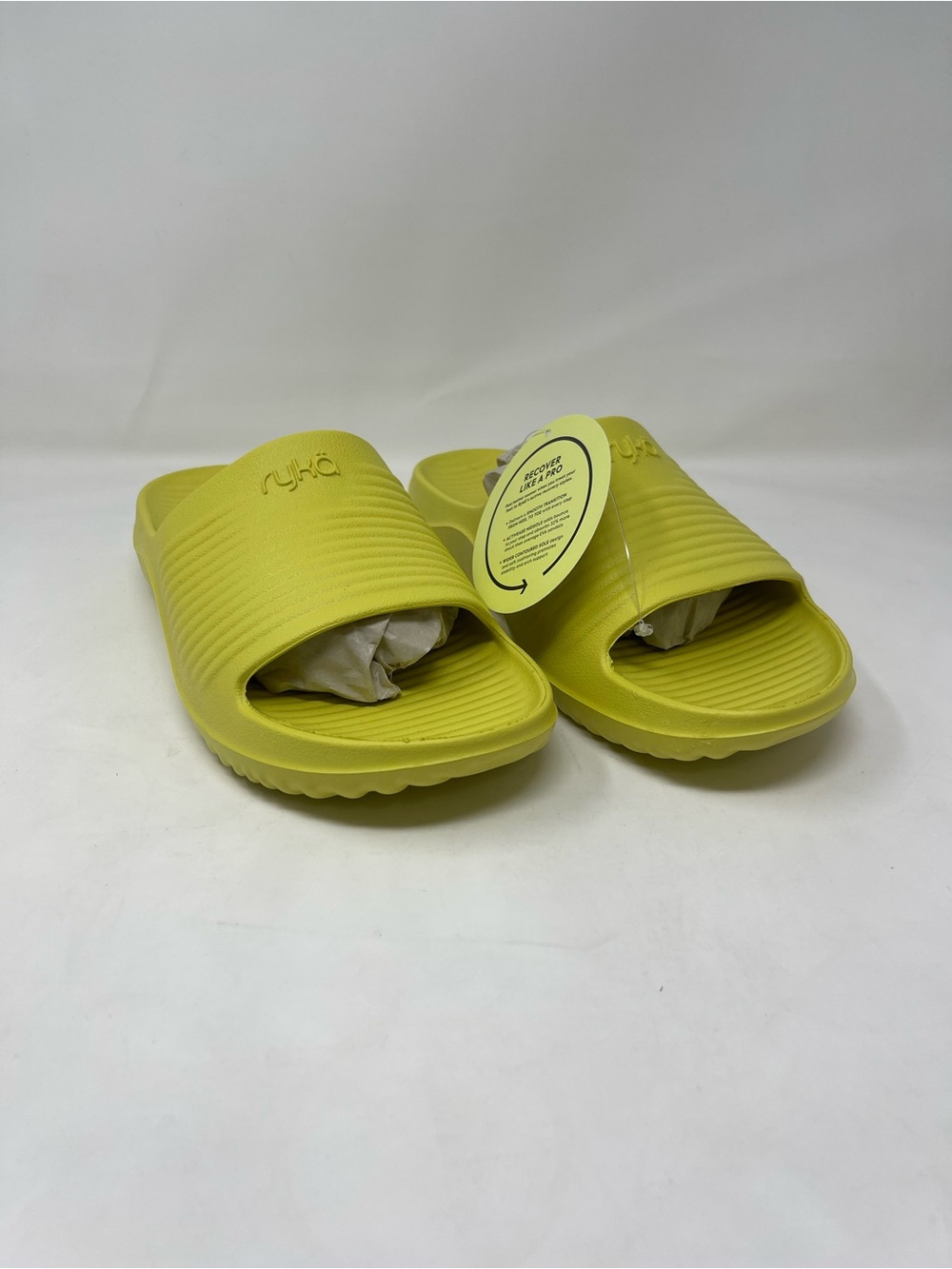 Women’s Ryka Slide Sandals in Bright Volt Neon